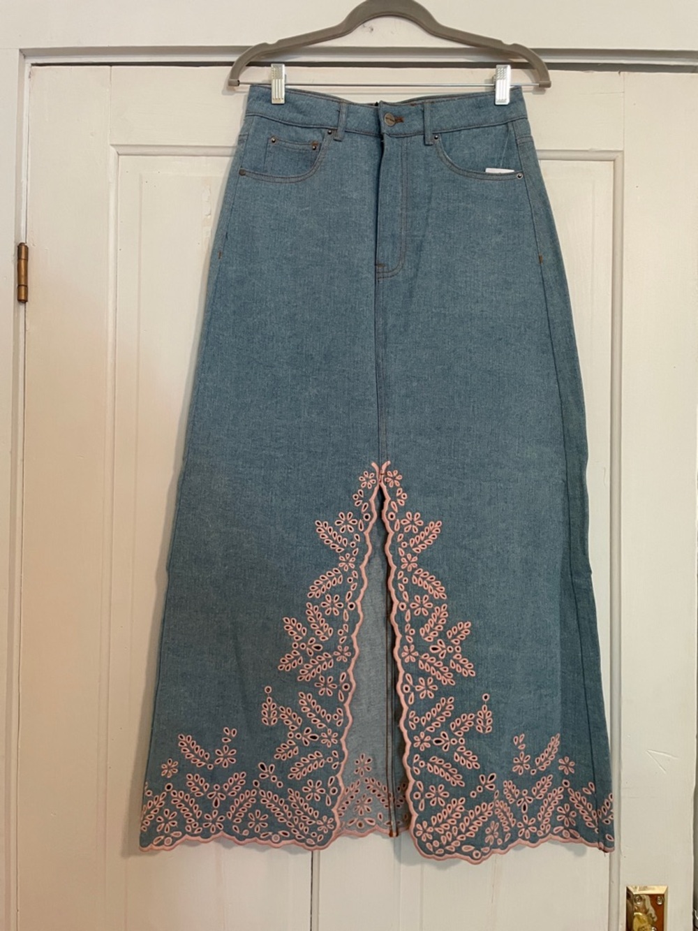 New Driftwood Serena Denim Skirt in Pink Promise size 27 - Picture 5 of 13